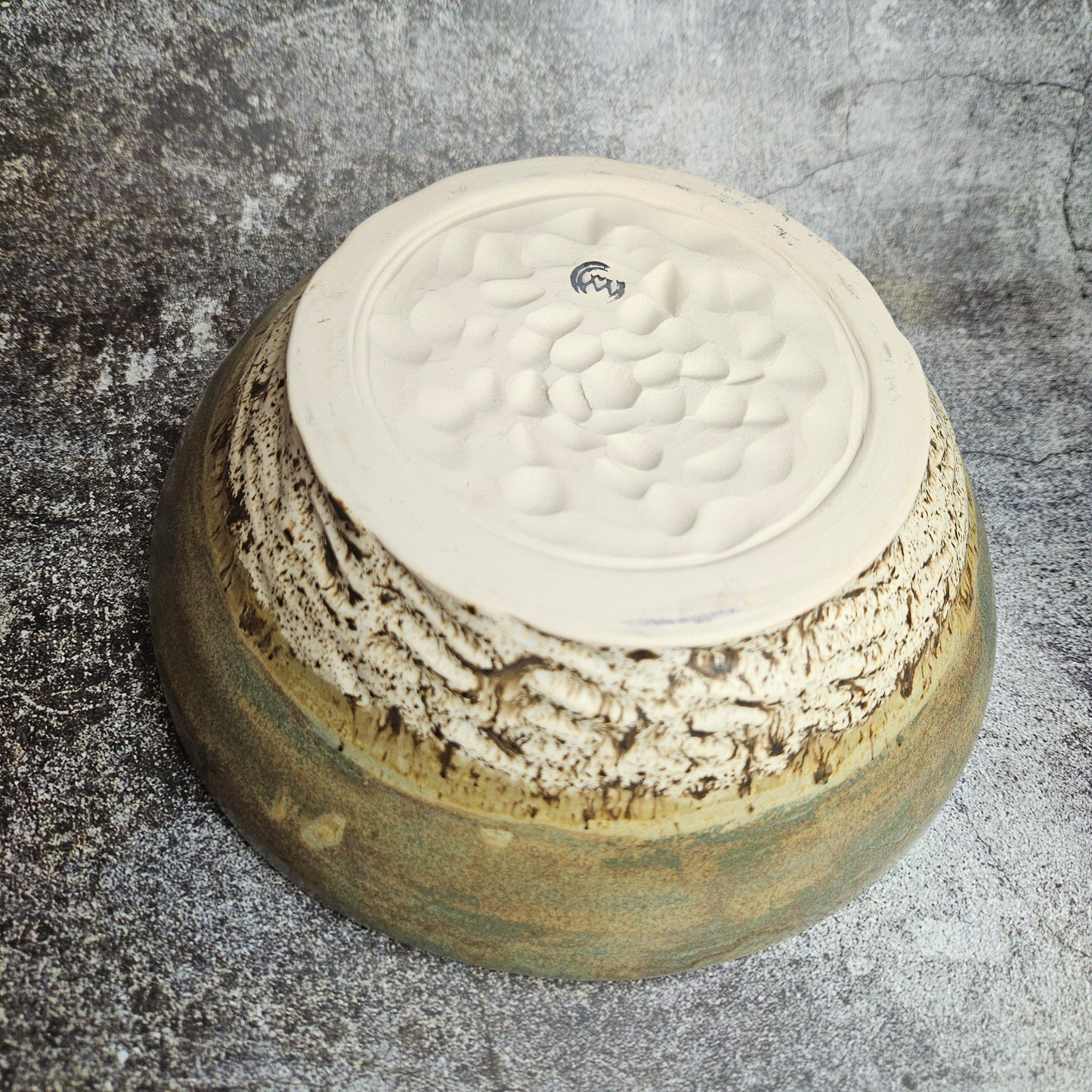 Smoke and copper serving bowl