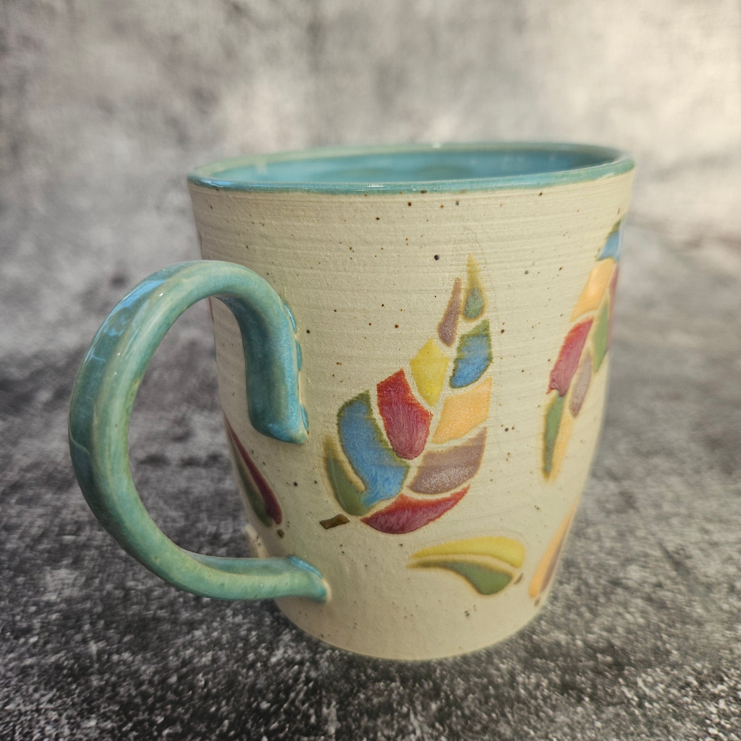 Rainbow leaves mug