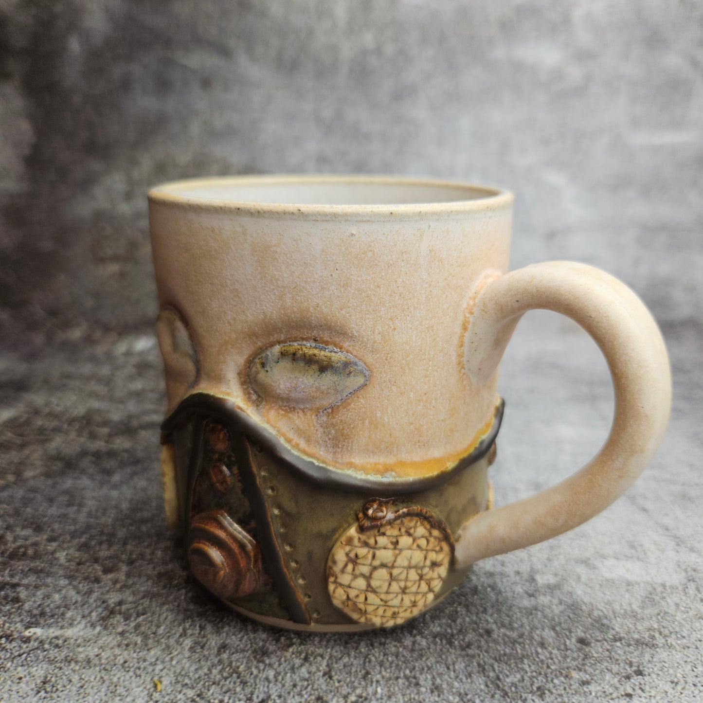 Steampunk inspired gas mask mug