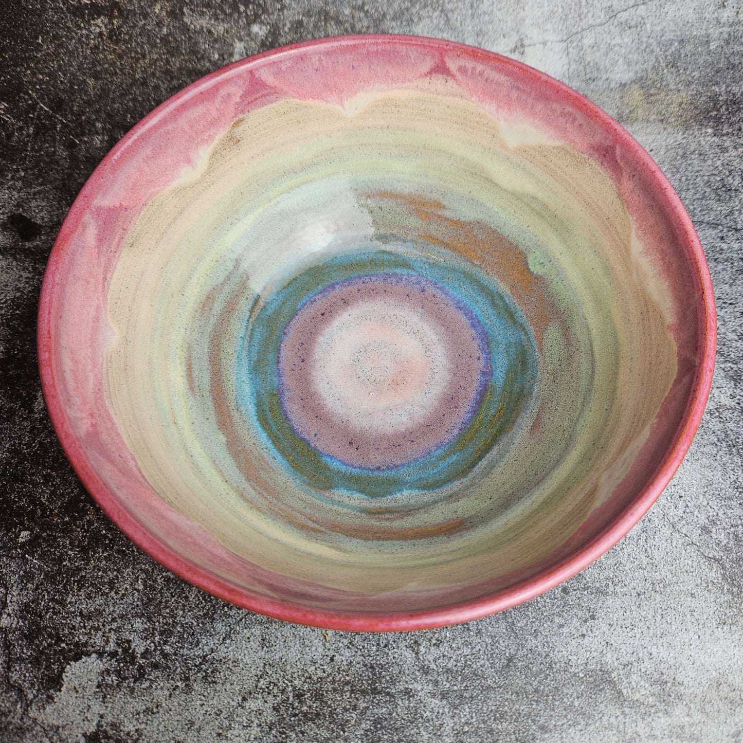 Rainbow deep serving bowl