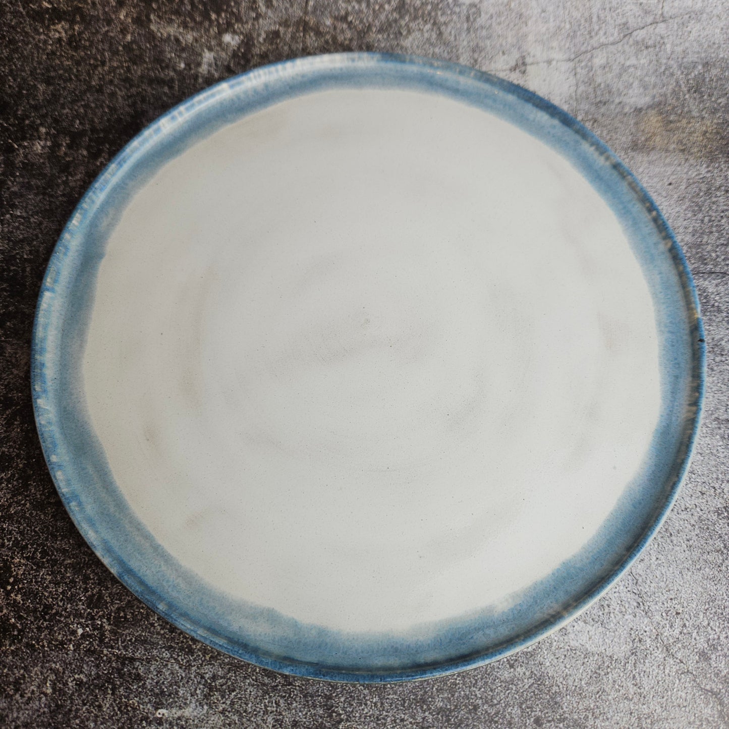 Dinner plate, bayou blue and white