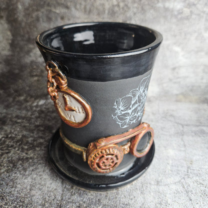 Steampunk top hat vase