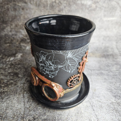 Steampunk top hat vase