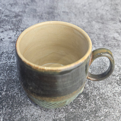 Carved rustic mug, small