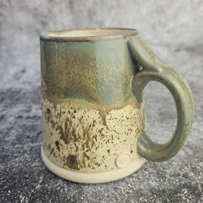 Smoke and speckled tankard mug