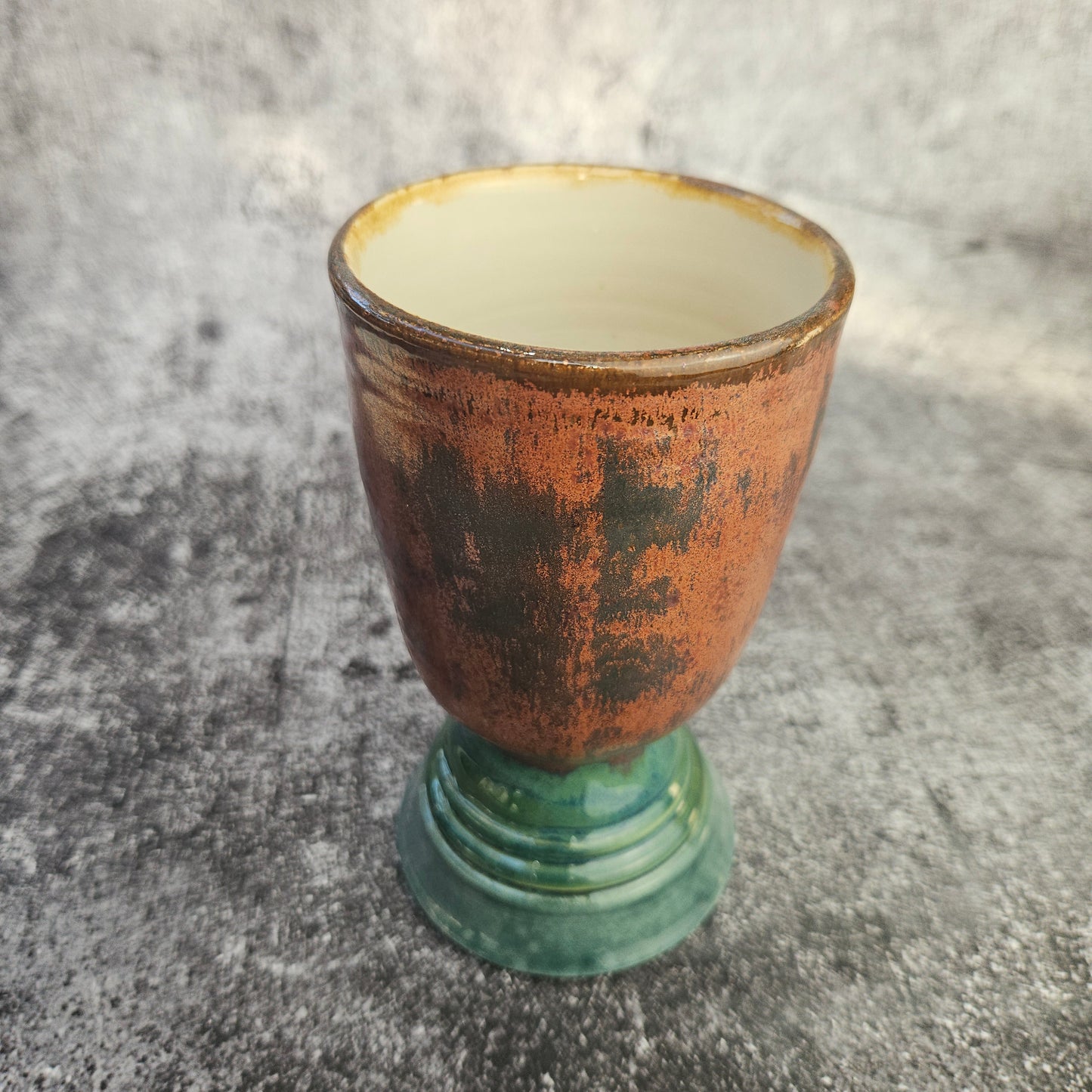 Copper & Green Goblet / Vase