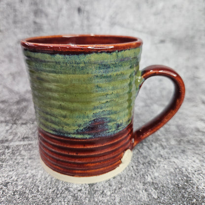 Green & Red Fully Ribbed Mug