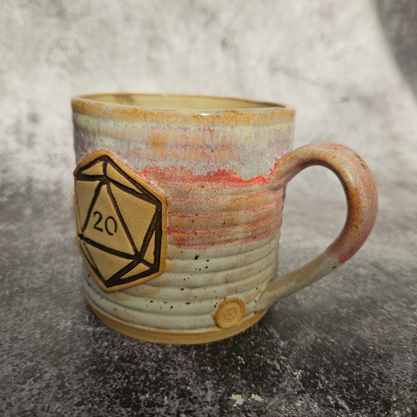 D20 Ribbed mug soft pinks