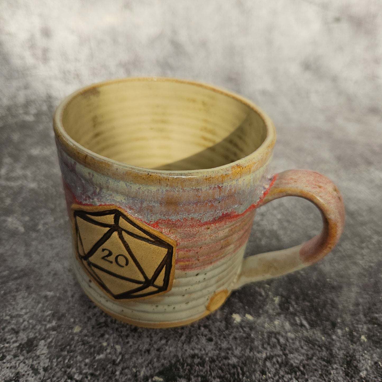 D20 Ribbed mug soft pinks