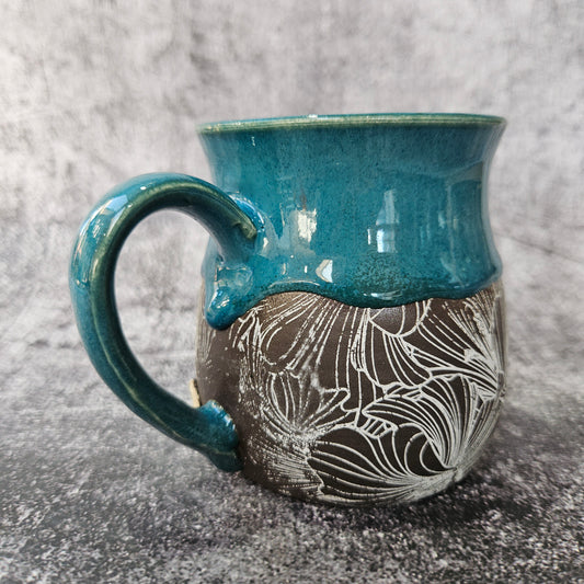 Leafy Turquoise Mug