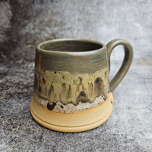 Short tankard, rustic greens mug