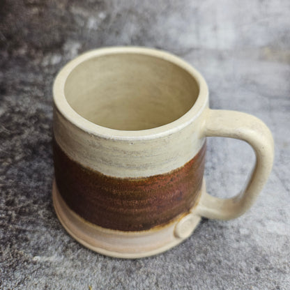 Short tankard, copper and white mug
